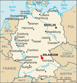 Location of Erlangen